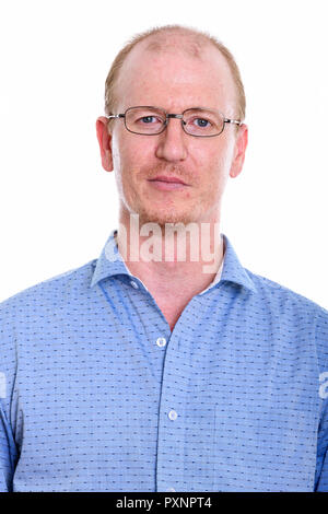 Studio shot portrait of businessman wearing eyeglasses Banque D'Images