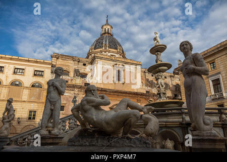 Fontana Pretoria Fontaine à Palerme en Sicile Banque D'Images