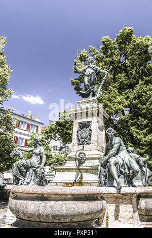 Lindavia Fontaine, Lindau, souabe, Bavière, Allemagne, Europe Banque D'Images