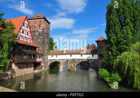 Weinstadel, Wasserturm, Henkersteg et Henkerturm à Nuremberg Banque D'Images