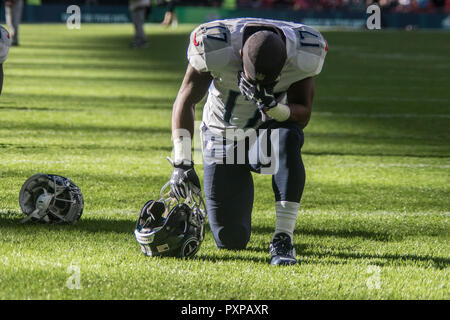 21 octobre 2018 LONDRES, ANGLETERRE - 21 OCTOBRE : NFL International Series - Titans chargeurs au Tennessee Titans Receveur Batson Cameron (17) - Credit Glamourstock Banque D'Images