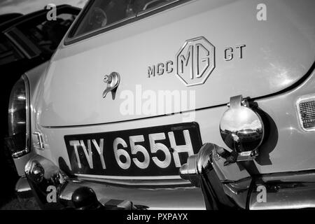 Image en noir et blanc d'un classique MG C La voiture de sport. Banque D'Images