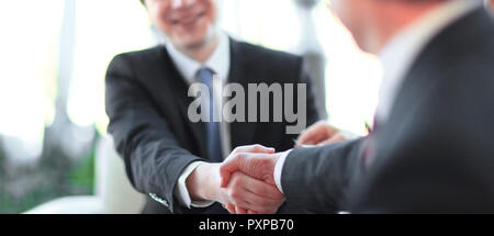 Image de fond close-up of handshake de partenaires d'affaires Banque D'Images