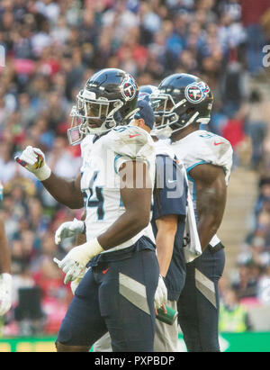 21 octobre 2018 LONDRES, ANGLETERRE - 21 OCTOBRE : NFL International Series - Chargeurs Tennessee Titans Titans au poste de secondeur Rashaan Evans (54) - Credit Glamourstock Banque D'Images