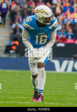 21 octobre 2018 LONDRES, ANGLETERRE - 21 OCTOBRE : NFL International Series - Titans Chargeurs Chargeurs à Los Angeles Le Receveur Tyrell Williams (16) - Credit Glamourstock Banque D'Images