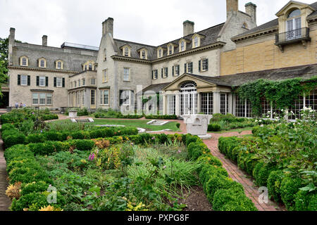 Jardin où toute première motion couleur photos ont été prises à la George Eastman House en 1928 Banque D'Images