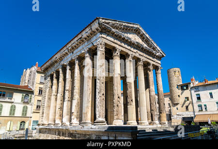 Temple d'Auguste et de Livie à Vienne, France Banque D'Images