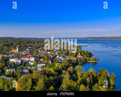 Sur le Lac de Starnberg Tutzing, Bavière, Allemagne Banque D'Images