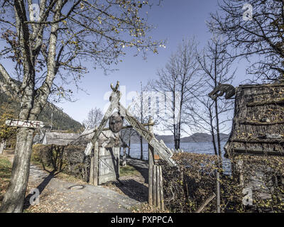 Flake village Viking, le lac de Walchensee, Bavière, Allemagne Banque D'Images