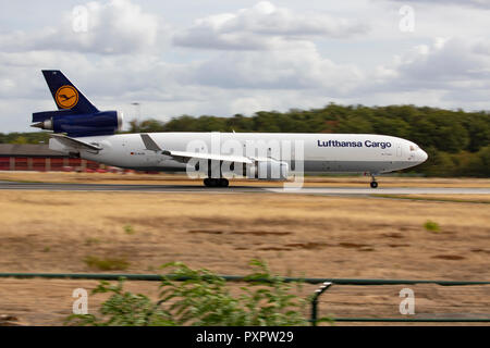 D-ALCN, McDonnell Douglas MD-11(F) der Lufthansa Cargo Am Flughafen Frankfurt am Main (FRA), 23.09.2018 Banque D'Images