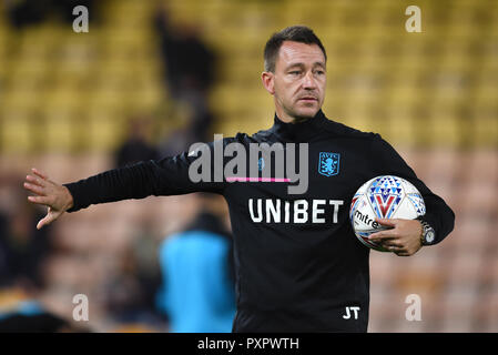 Aston Villa, directeur adjoint John Terry avant le match de championnat à Sky Bet Carrow Road, Norwich. Banque D'Images