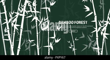 Forêt de bambou. La nature. Le Japon, la Chine.. Plante. Arbre vert avec des feuilles. Les forêts tropicales de l'Asie. Illustration de Vecteur