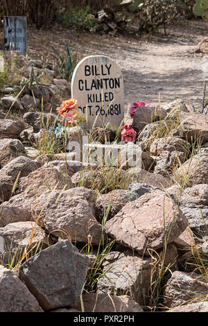 Billy Clanton tombe. Boot Hill Cemetery. Tombstone, Arizona USA Banque D'Images