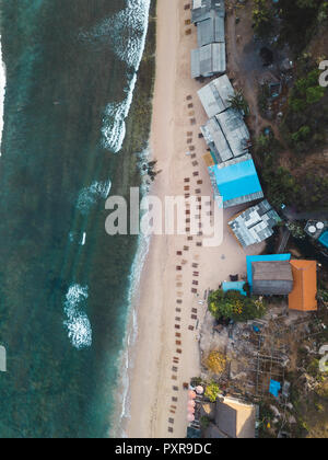 L'INDONÉSIE, Bali, vue aérienne de la plage de Balangan Banque D'Images