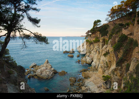 L'Espagne, la Catalogne, Lloret de Mar, Meurtrisseurs Cala Banque D'Images