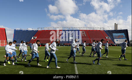 Buenos Aires, Argentine. 23 Oct, 2018. Les joueurs se Palmeiras, au cours de la formation, à l'El Nuevo Gasómetro Stadium à Buenos Aires. Credit : Cesar Greco/FotoArena/Alamy Live News Banque D'Images