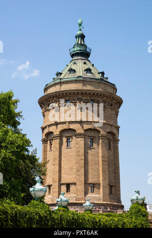 Château d'eau, place Friedrichsplatz, Mannheim, Bade-Wurtemberg, Allemagne Banque D'Images