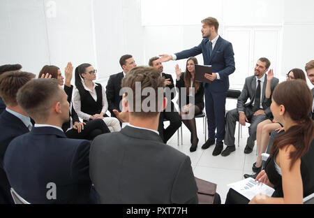 L'équipe d'affaires à la session sur le renforcement des équipes. Banque D'Images