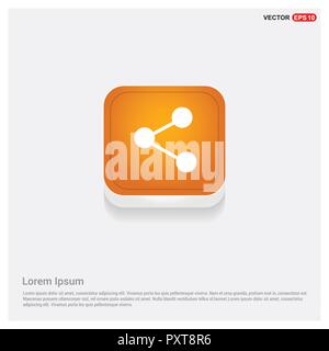 Icône partager Résumé Orange bouton Web - Free vector icon Illustration de Vecteur