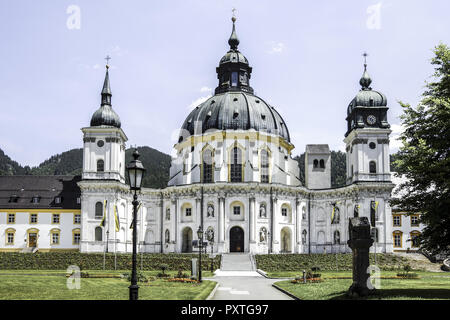 Deutschland, Bayern, Oberbayern, Werdenfelser Land, Kloster Ettal, Allemagne Haute-bavière, Abbaye Ettal, près de l'église du monastère, Oberammergau, Allemagne, B Banque D'Images