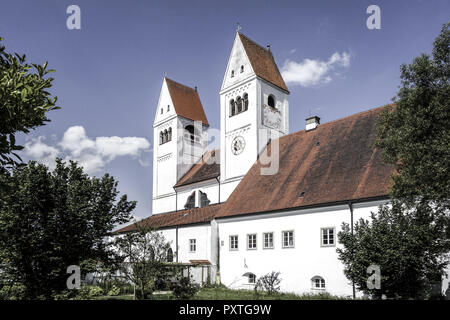Welfenmünster, Steingaden, Klosterkirche, St Jean Baptiste, Deutschland, Oberbayern, St, Johannes église paroissiale, ancienne église abbatiale, Pfaffenwink Banque D'Images
