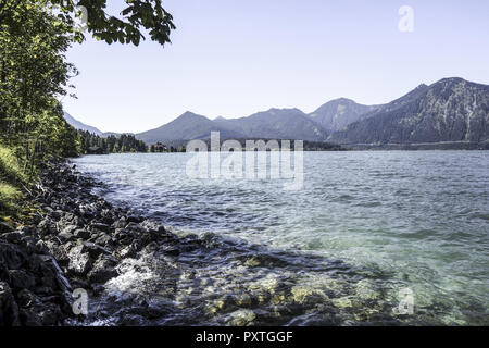 Blick auf den Walchensee, Tölzer Land, Isarwinkel, Bayern, Oberbayern, Deutschland Banque D'Images