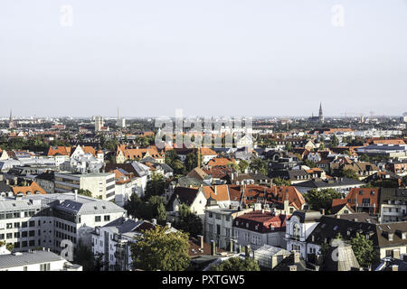 Blick auf die Wiesn, Münchner Oktoberfest, Bayern, Deutschland Banque D'Images