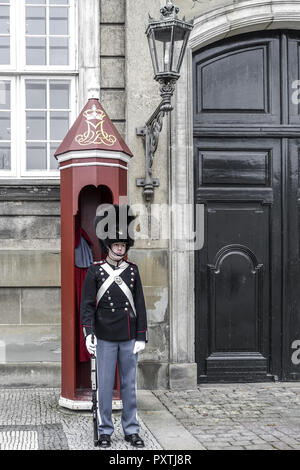 Soldat der königlichen Leibgarde, Schloss, d'Amalienborg à Copenhague, Danemark, Europe, Royal Life Guard, le Palais d'Amalienborg, Copenhague, Danemark, Europe Banque D'Images