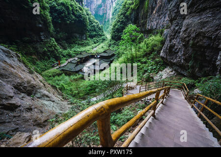 Chine, province du Sichuan, karst Wulong Géologie National Park Banque D'Images