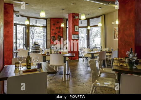 Restaurant SELVA DELLE TORRI bei San Gimignano, Toscane, Italie (www.allover.cc/TPH) Banque D'Images