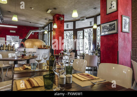 Restaurant SELVA DELLE TORRI bei San Gimignano, Toscane, Italie (www.allover.cc/TPH) Banque D'Images