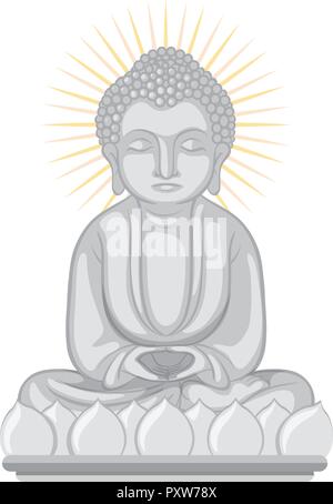 Buddha image sur fond blanc illustration Illustration de Vecteur