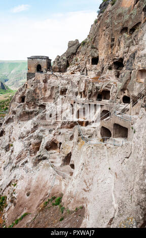 La Géorgie, Samtskhe-Javakheti, cité troglodytique Vardzia Banque D'Images