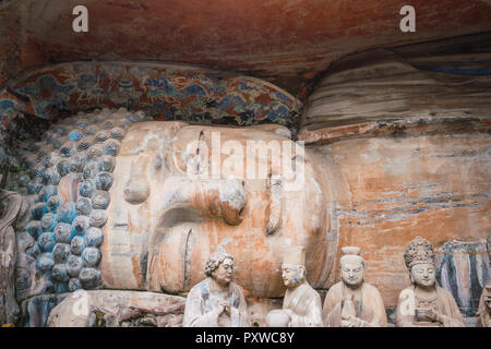 Chine, province du Sichuan, Sculptures rupestres de Dazu Banque D'Images