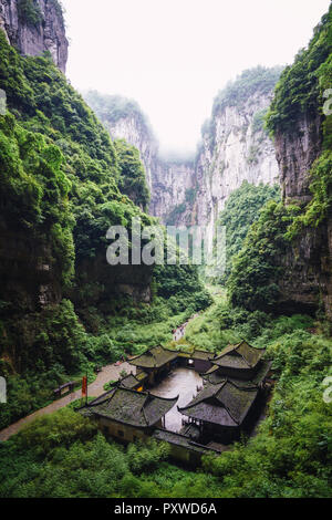 Chine, province du Sichuan, karst Wulong Géologie National Park Banque D'Images