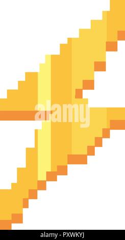 Jeu vidéo pixel thunderbolt or vector illustration Illustration de Vecteur