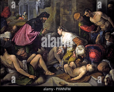 Saint Roch Visite le Plague-Stricken 1575 par Jacopo Bassano Jacopo Da Ponte (1510-1592) l'Italie, l'italien Banque D'Images