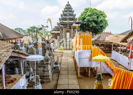 Pura Kehen, Balinais temple hindou à Bangli Regency, Bali, Indonésie décoré pour la fête. Melasti Banque D'Images