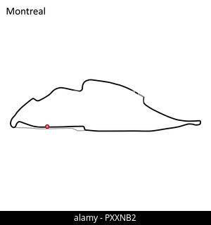 Grand Prix de Montréal race track. Le circuit pour le sport automobile et d'autosport. Vector illustration. Illustration de Vecteur