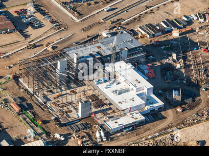Vue aérienne de la Police Service bâtiment en construction au centre-ville de Saskatoon, Saskatchewan Banque D'Images