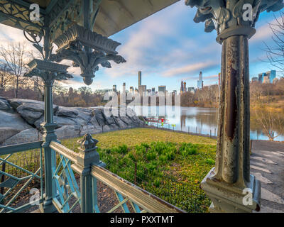 Ladies' Pavilion Central Park en hiver, tôt le matin Banque D'Images