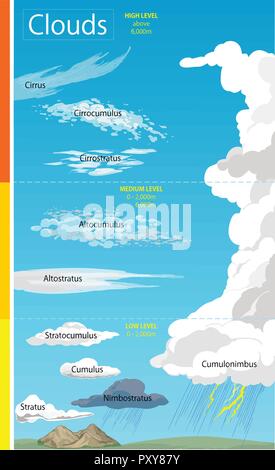 Illustration de plusieurs formations du nuage Illustration de Vecteur