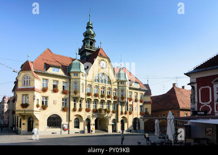 Ptuj (Pettau) : Mairie de , Stajerska (Styrie), Slovénie Banque D'Images