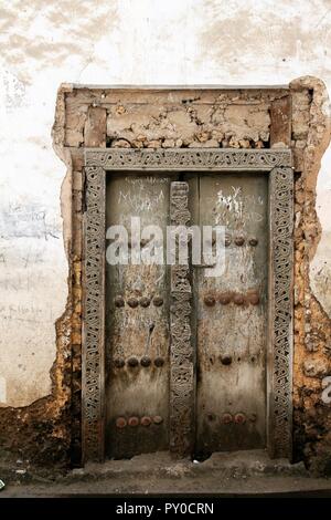 Porte en bois - Zanzibar Banque D'Images