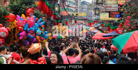 Célébration du Nouvel An chinois dans le quartier chinois, Manille, Philippines Banque D'Images