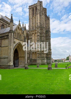 Wells Cathedral et côté nord.Wells, Somerset, UK Banque D'Images