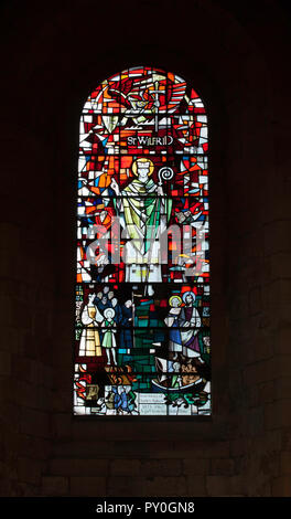 La fenêtre St Wilfrid à Ripon cathédrale dans le Yorkshire du Nord Banque D'Images