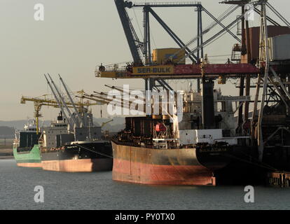 AJAXNETPHOTO. En 2018. DUNKERQUE, FRANCE. - Chargement de charbon - LE VRAQUIER BULK JULIANA AMARRÉE À L'INSTALLATION DE CHARGEMENT DE CHARBON. PHOTO:JONATHAN EASTLAND/AJAX REF:181909 GX8  328 Banque D'Images