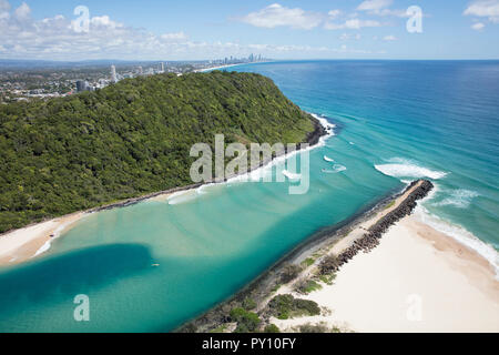 Vue aérienne de Tallebudgera Creek, Gold Coast, Queensland, Australie Banque D'Images