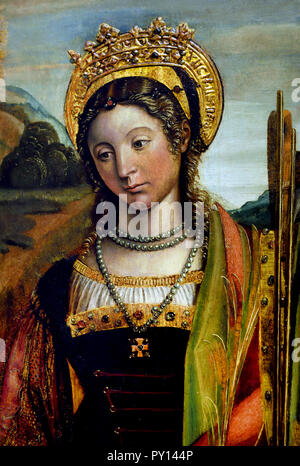 Sainte Catherine d'Alexandrie 1496 par Giovanni Martino Spanzotti 15e siècle en Italie, l'italien. Banque D'Images
